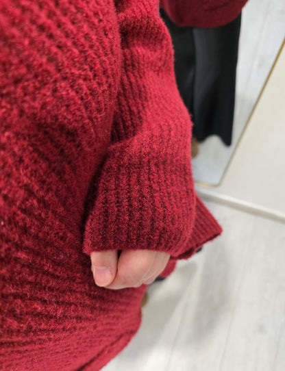 Oversized Knit – Burgundy