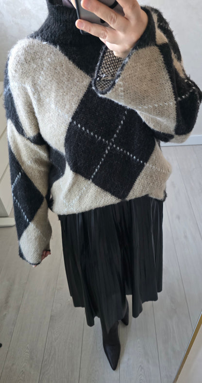 Soft Argyle Knit Trui