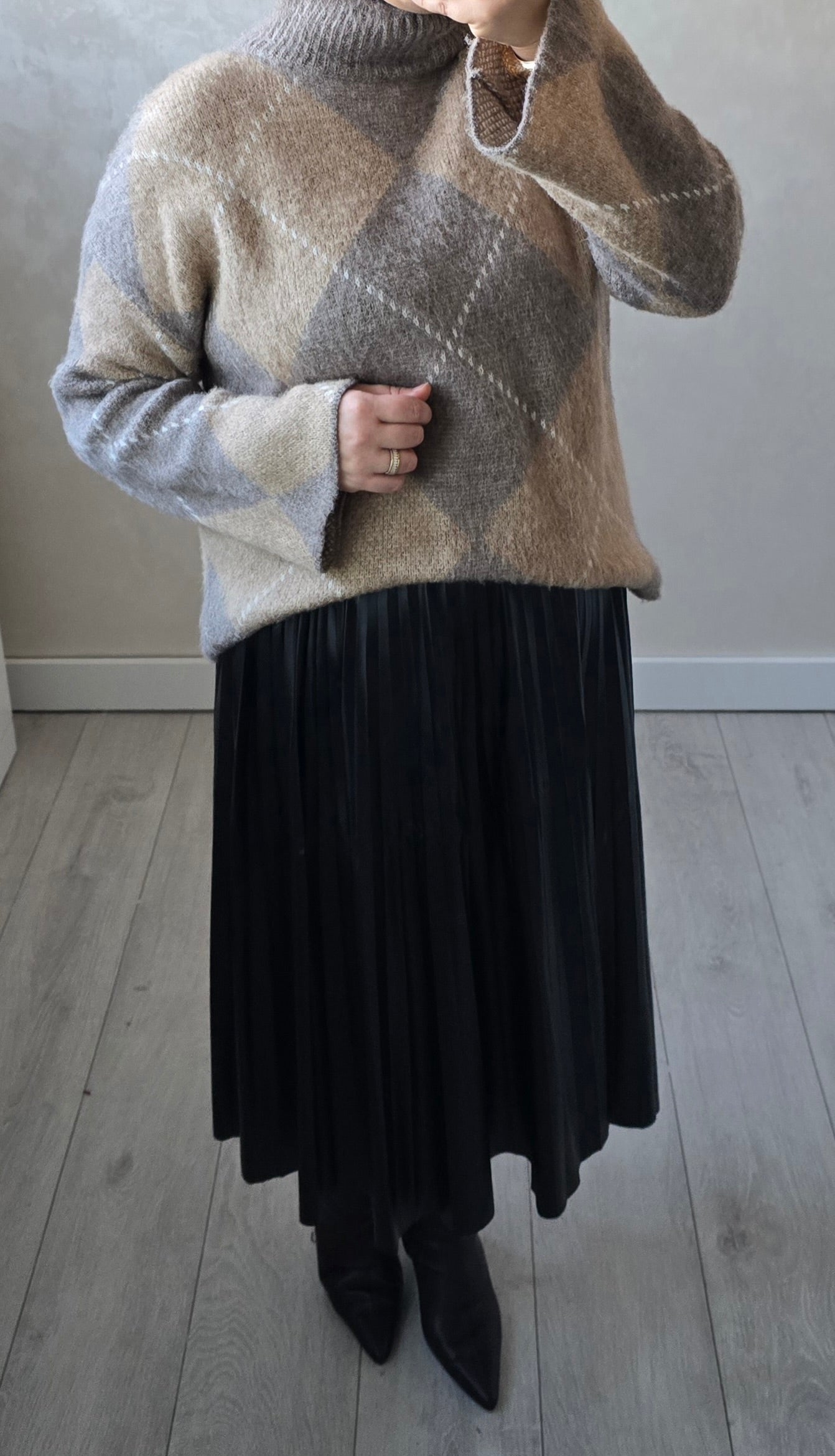 Soft Argyle Knit Trui