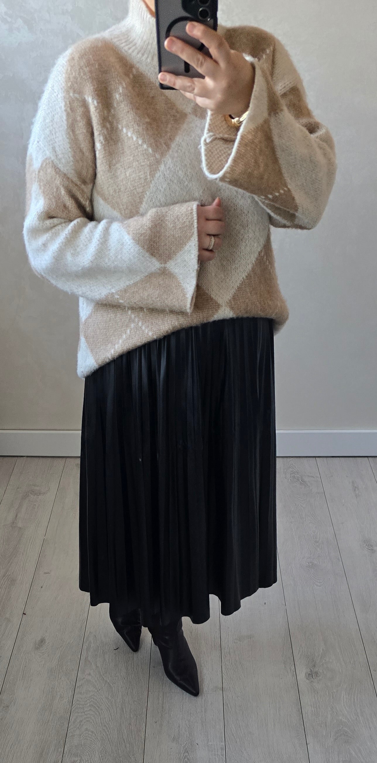 Soft Argyle Knit Trui