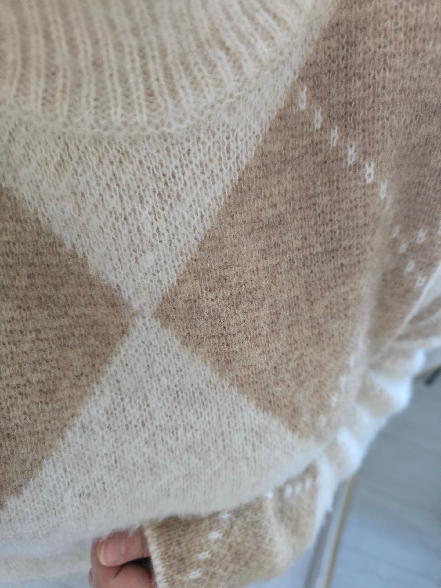 Soft Argyle Knit Trui
