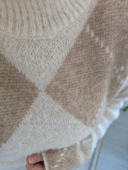 Soft Argyle Knit Trui