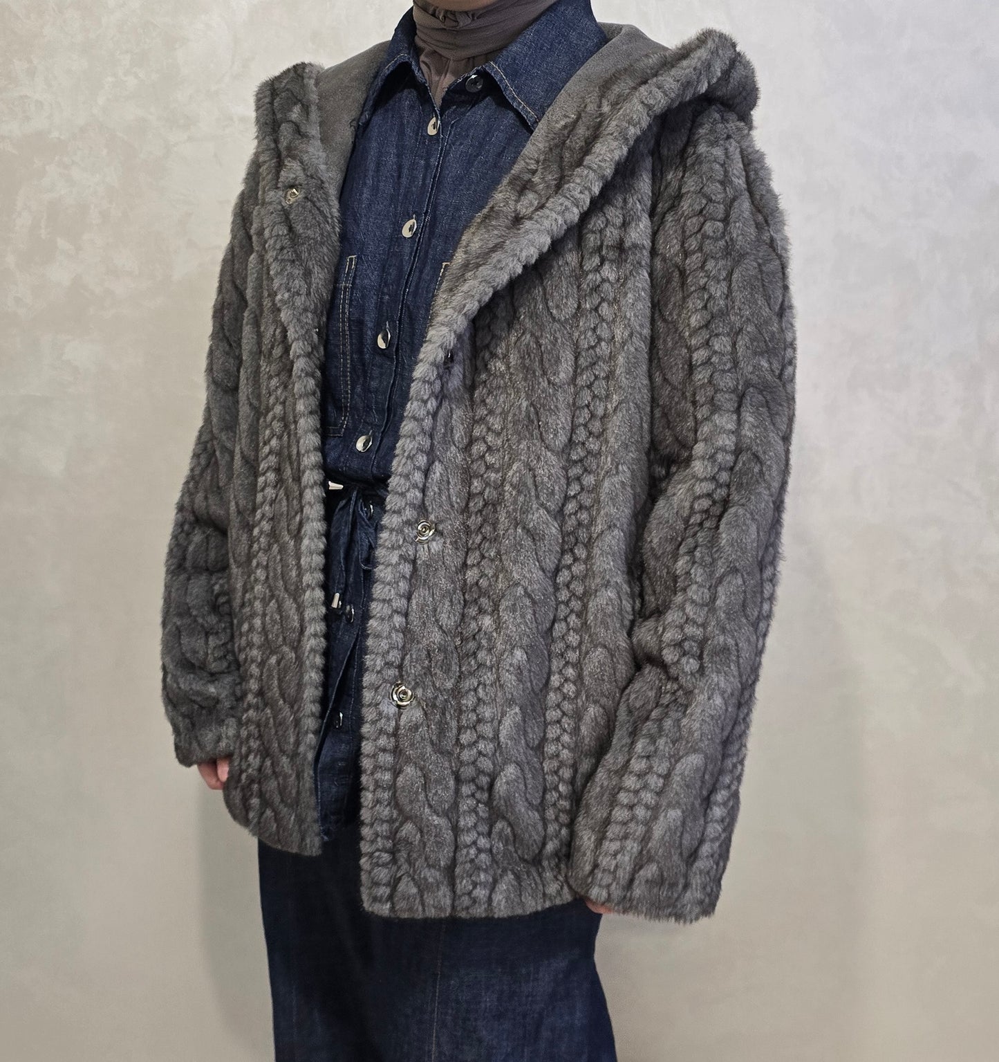 Soft Fur Jacket met Capuchon